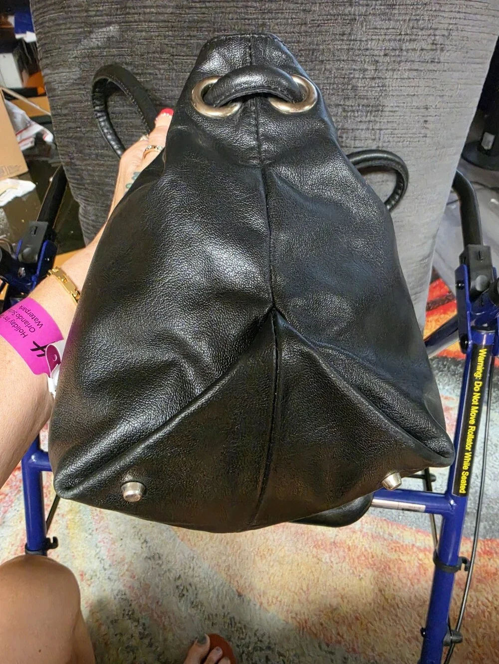 Vintage Furla Carmen Drawstring Shoulder Tote Bag